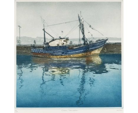 ‡ GORDON MILES (b. 1947) limited edition (16/150) etching with aquatint - entitled 'Ocean Harvester', signed in pencil, 55 x 