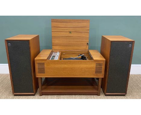 MID-CENTURY TEAK DYNATRON STEREOPHONIC REPRODUCER, model RG69, fitted with Garrard 2025TC turntable and pair Dynatron LS2014 