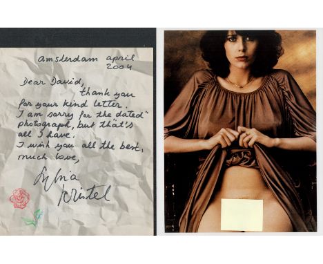 Sylvia Kristel ALS signed dated Amsterdam April 2006 lot comes with risque 10x8 colour photo. Sylvia Maria Kristel (28 Septem