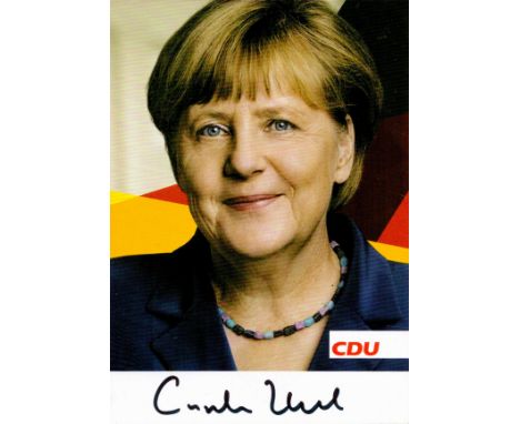 Angela Merkel signed 6x4 colour CDU photo. Angela Dorothea Merkel is a German former politician and scientist who served as t