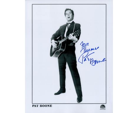 Pat Boone signed 10x8 black and white photo. Patrick Charles Eugene Boone (born June 1, 1934) is an American singer, composer