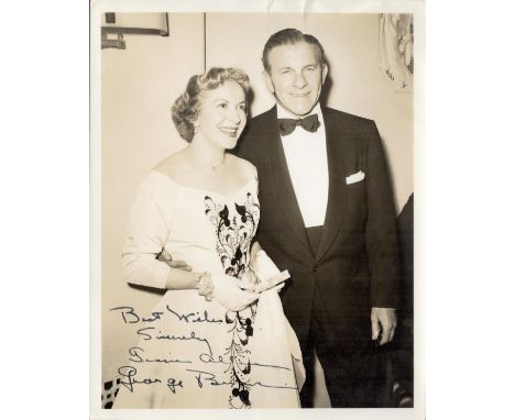 Gracie Allen and George Burns signed 10x8 vintage black and white photo. Grace Ethel Cecile Rosalie Allen (c. July 26, 1895  