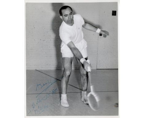 Azam Khan signed 10x8 black and white vintage photo. Azam Khan ( 20 April 1926  - 28 March 2020 ) was a Pakistani squash play
