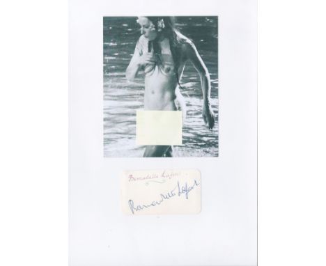 Bernadette Lafont 12x8 signature piece includes signed album page and risque black and white photo fixed to A4 sheet. Bernade