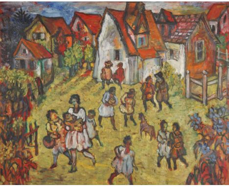 SACHA MOLDOVAN (RUSSIAN 1901-1982)Récréation,oil on canvas 73 x 92 cm (28 3/4 x 36 1/4 in.) signed on verso; inscribed with i