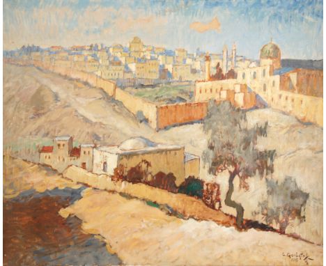 KONSTANTIN GORBATOV (RUSSIAN 1876-1945)Jerusalem,1935oil on canvas71 x 85 cm (28 x 33 1/2 in.)signed and dated lower rightPRO