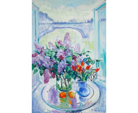 VLADIMIR UMANSKY (RUSSIAN-AMERICAN B. 1948)Lilac Melody,oil on panel98.5 x 66 cm (38 3/4 x 26 in.)signed lower rightCONDITION