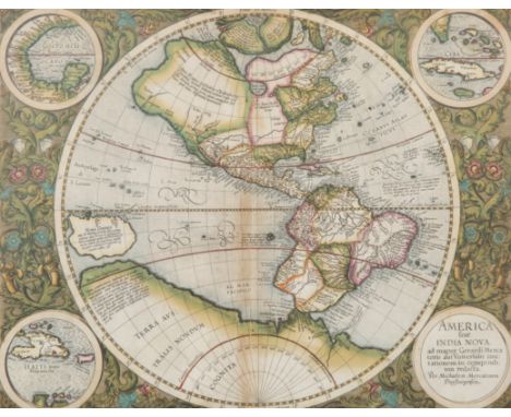 MICHAEL MERCATOR (GERMAN 1567-1600)America Sive India Nova (America and New India),[Amsterdam, circa 1633]hand-colored engrav