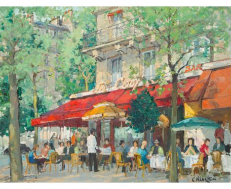 CONSTANTIN KLUGE (RUSSIAN 1912-2003)Outside Bar Le Coq,oil on canvas74 x 92.5 cm (29 1/8 x 36 3/8 in.)signed lower rightPROVE