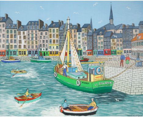 ANDRE DEMONCHY (FRENCH 1914-2003)Le port de Honfleur (Calvados),oil on canvas50 x 61 cm (19 3/4 x 24 in.)signed lower rightCO