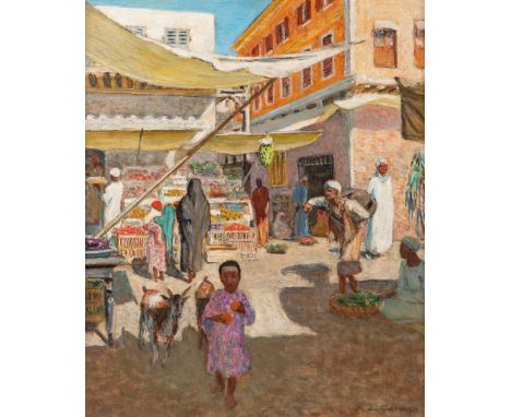 RAOUL DU GARDIER (FRENCH 1871-1952)The Market,oil on panel65.5 x 54 cm (25 3/4 x 21 1/4 in.)signed lower rightCONDITIONObserv