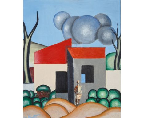 BELA DE KRISTO (HUNGARIAN 1920-2006)La ferme Guerin dans l'Yonne ,1986oil on canvas55 x 46 cm (21 5/8 x 18 1/8 in.)signed low