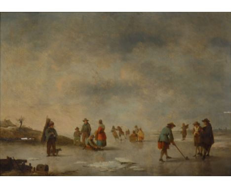 19TH CENTURY DUTCH SCHOOLWinter Skaters,oil on panel38.5 x 52.5 cm (15 1/8 x 20 5/8 in.)PROVENANCEAcquired through inheritanc