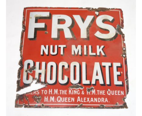 FRY'S NUT MILK CHOCOLATE Enamel advertising sign, 60cm x 60cm Condition Report:Available upon request