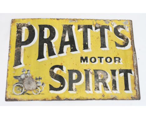 AUTOMOBILIA PRATT'S MOTOR SPIRIT ENAMEL ADVERTISING SIGN Condition Report:Available upon request