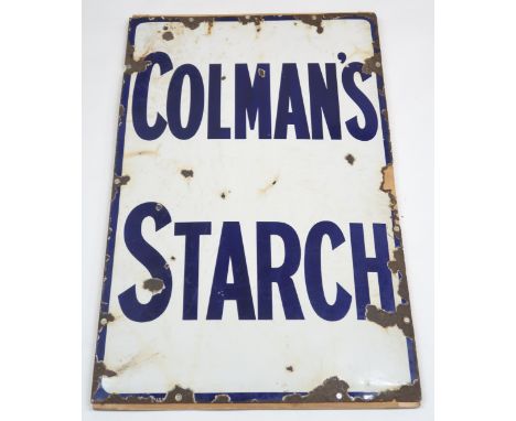 COLEMAN'S STARCH Enamel advertising sign 94cm x 60cm Condition Report:Available upon request