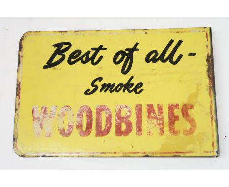 WOODBINES THE BEST OF ALL Enamel Advertising Sign, double sided 53.5cm x 35cm Condition Report:Available upon request