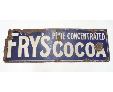 FRY'S PURE CONCENTRATED COCOA Enamel advertising sign, 90cm x 31cm Condition Report:Available upon request