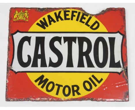 AUTOMOBILIA CASTROL OIL Wakefield enamel advertising sign 50cm x 41cm Condition Report:Available upon request