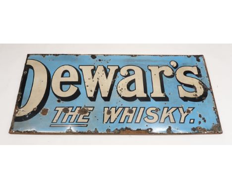 DEWAR'S THE WHISKY Large enamel advertising sign 1.9m x 0.9m Condition Report:Available upon request