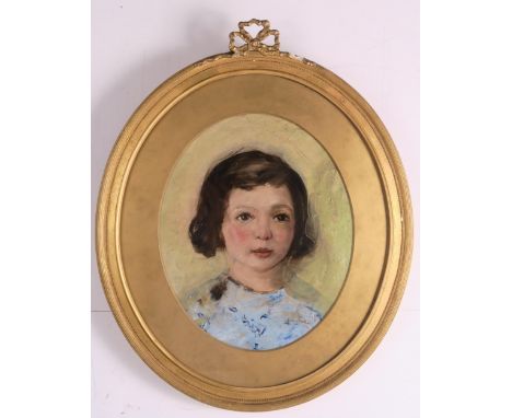 JAMES KAY RSA RSW (SCOTTISH 1858-1942) PORTRAIT OF DAUGHTER, VIOLET KAY&nbsp; Oil on board, signed lower right, 28 x 23cm (11