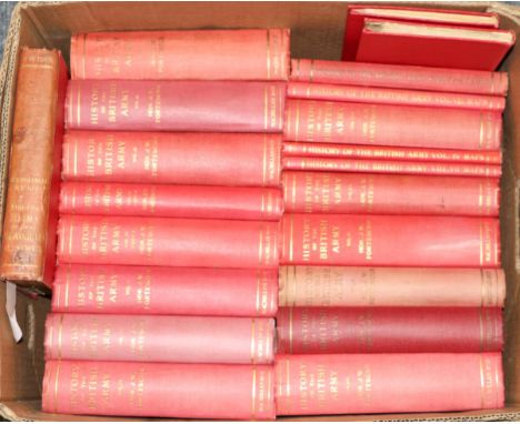 Fortescue (Sir John William) A History of the British Army, 1910-30, London, MacMillan, 8vo, 13 volumes in 14 (Vol. IV separa