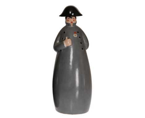 A ROBJ FIGURAL DECANTER, NAPOLEON, circa 1921-31, black printed mark. 25cm