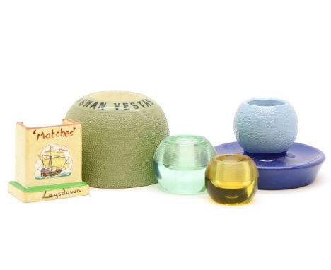 A collection of various ceramic and other matchstrikers, to include mottoware examples etc