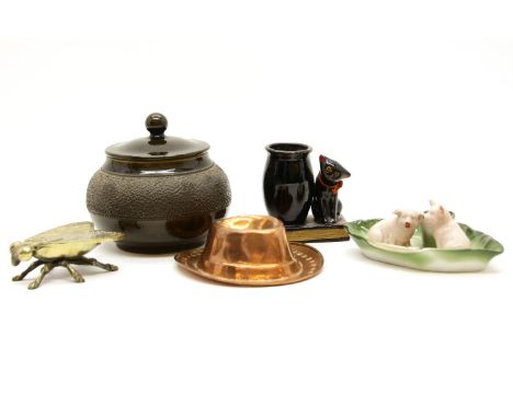A collection of various ceramic and other matchstrikers, to include Doulton Lambeth examples etc