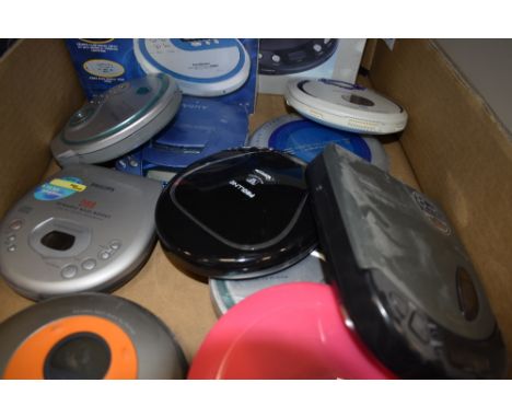 A selection of portable cd and compact disk players some boxed