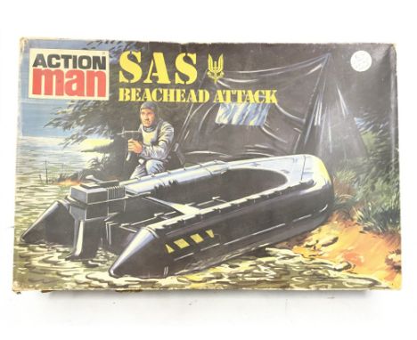 A Boxed Palitoy Action Man SAS Beachhead Attack Set. Box is worn.