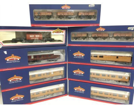 A Collection of Boxed Bachmann Coaches and Rolling Stock.