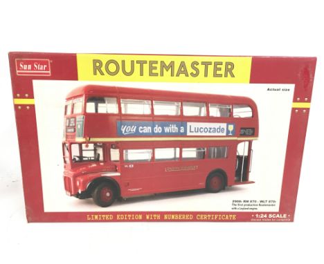 A Boxed Sun Star Routemaster 2908:RM 870-WLT 870 Bus 1:24 Scale. With Certificate and Mirrors.