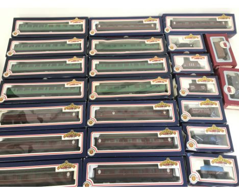 A Collection of Boxed 00 Gauge Bachmann Coaches and Wagons.