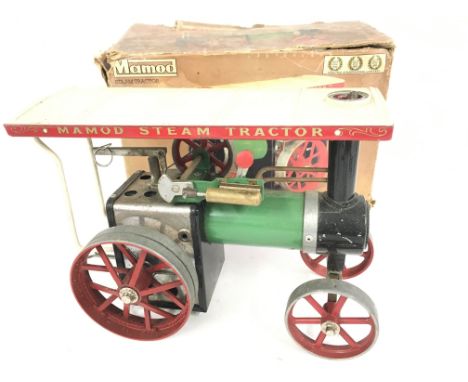 A Boxed Mamod Steam Tractor. Parts Missing and Box is Worn.