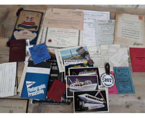 A quantity of tramways ephemera circa 1920s-1960s, mainly relating to Blackpool & Lytham including postcards, timetables, con