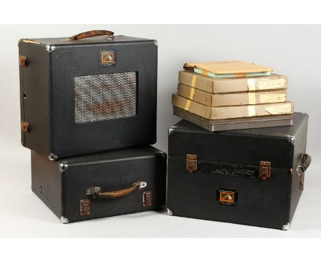 AN HMV PORTABLE DISC RECORDER, MODEL 2300H, produced in 1948 for cutting 78rpm records, complete with cutting lathe, amplifie