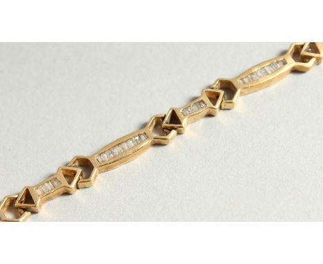 A 14CT GOLD BANGLE.