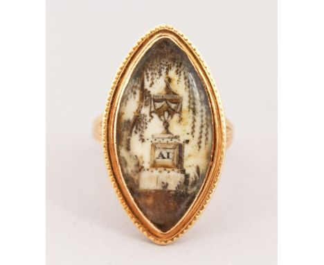 A GEORGIAN GOLD MOURNING RING, dated 1783.
