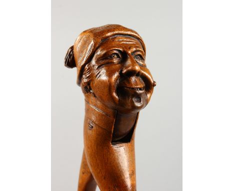 A GOOD HAND CARVED WOOD MAN NUTCRACKER. Brienz 1900.  8.5ins long.