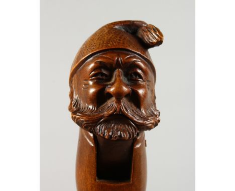 A GOOD HAND CARVED WOOD DWARF NUTCRACKER. Brienz 1900.  7ins long.