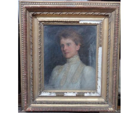 English School (circa 1900), Portrait of a lady, oil on canvas, 24cm x 19cm.