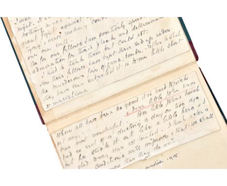 WORLD WAR 1 -  Western Front, manuscript combat diary possibly written by an Officer of the Third Battalion Northumberland Fu