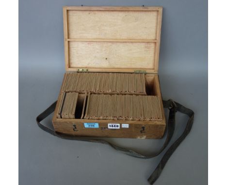 A quantity of magic lantern slides, circa 1950, nude and erotica against naturalistic settings, (approximately 120).  Illustr