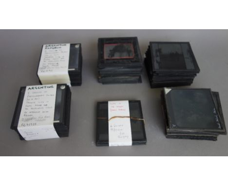 A quantity of three inch magic lantern glass slides, late 19th/early 20th century, including; Argentinean Republic, the North