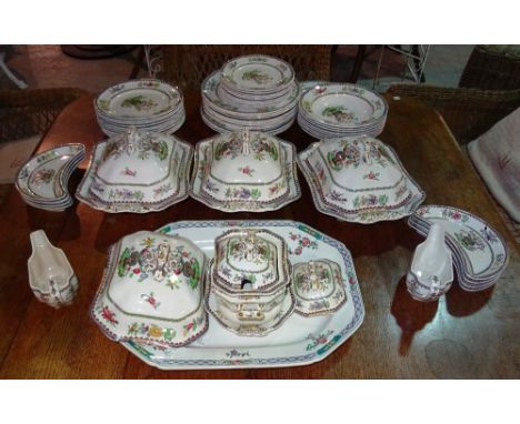 A Spode floral patterned part dinner set, (qty).   F8