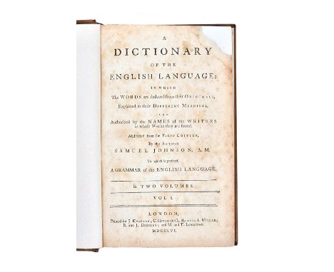 JOHNSON (S.)  A Dictionary of the English Language  . . .  Abstracted from the Folio Edition. First Edition thus, 2 vols. new