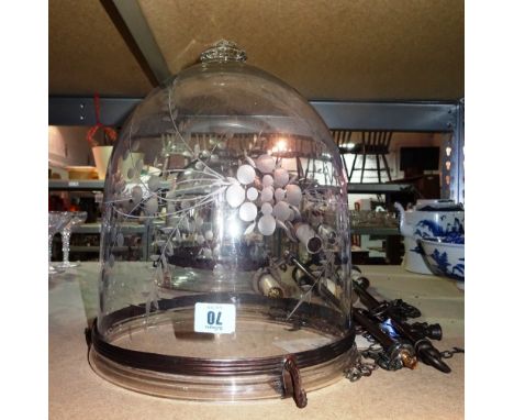 Two similar 20th century Indian glass Hundi lanterns, each with internal three light fitment, (a.f), (2).  S3T