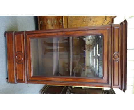 A late 19th century French mahogany display cabinet, with single glazed door over a pair of drawers, on bracket feet, 109cm w