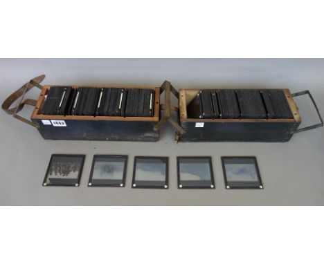 A quantity of three inch magic lantern glass slides, late 19th/early 20th century, depicting Middle Eastern people and places